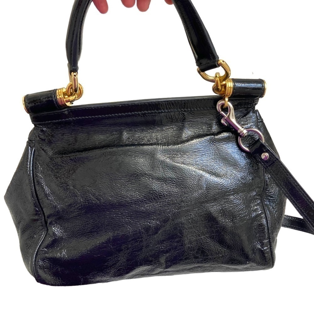 Dolce & gabbana black patent leather satchel bag - Picture 4 of 12